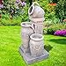 Produktbild Gartenbrunnen Brunnen Zierbrunnen Zimmerbrunnen Springbrunnen Brunnen mit LED-Licht 230V Wasserfall Wasserspiel für Garten, Gartenteich, Terrasse, Balkon Sehr Dekorativ (DELFI mit LED Licht -230V)