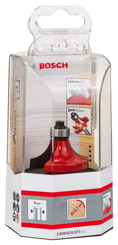 Bosch 1x Fraise à arrondir Expert for Wood (Rayon 12.7 mm, Longeur de travail 19 mm, Professional accessoire défonceuses portatives, affleureuses)