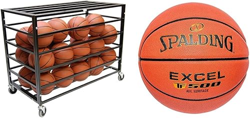 Miniatura 10 de Trigon Sports Armario de pelota seguro de lujo con ruedas, carrito de almacenamiento de pelota deportiva con bloqueo, contenedor de almacenamiento