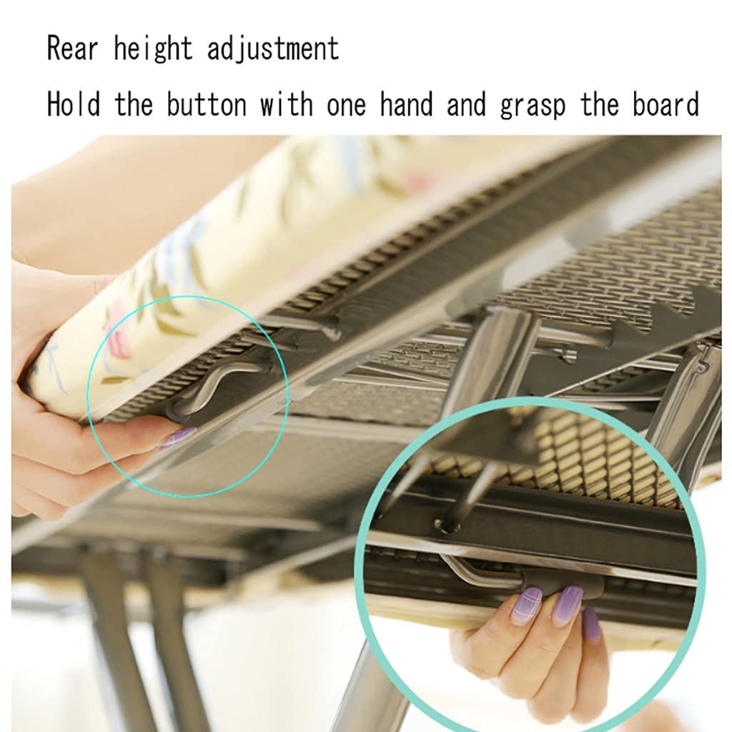 Bügelbrett 130/34 / 87cm Faltbare & einstellbare Höhe 7092 cm große vertikale Bügelbrett mit hitzebeständiger Parkzone (Color : A)