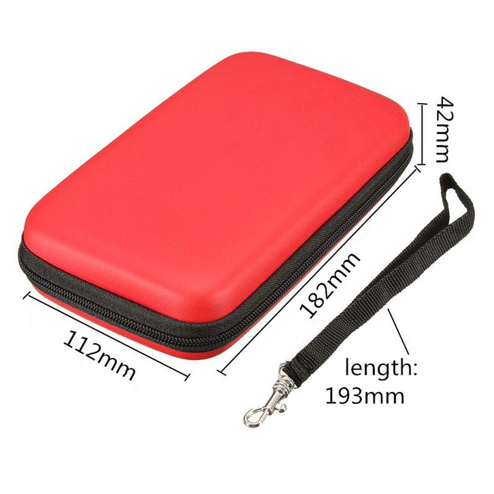 subtel Funda Protectora y Compartimento para Tarjetas de Juego Compatible Nintendo 3DS, 3DS XL, DS, DS Lite, DSi, DSi XL, New 2DS XL, New 3DS, New 3DS XL, Analogue Pocket – Estuche Resistente en Rojo