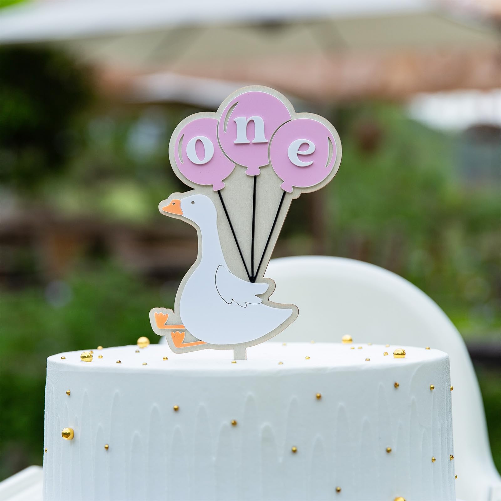 One Silly Goose Cake Topper - Silly Goose First Birthday Cake Topper - Goose Theme 1st Birthday Decorations - Farm Animal Party Decor - Silly Goose