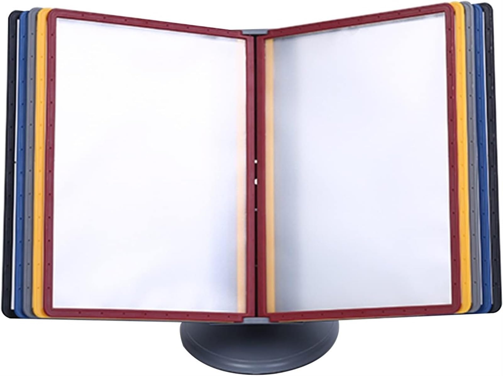 noxozoqm Folder Flip File Holder, Desktop Or Wall-Mounted Display Stand With Adjustable Tilt A4 10 Pages File Pockets(Color:B)