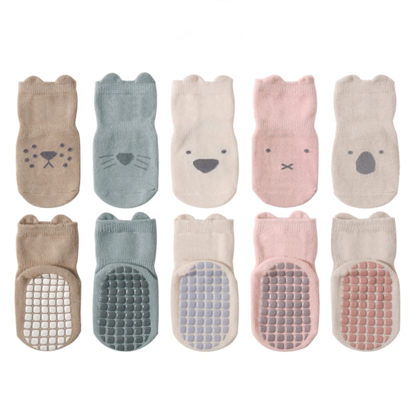 DRESHOW Bebés Calcetines Antideslizantes Calcetines de Tripulación de Tobillo con Agarres Calcetines de Algodón de Dibujos Animados para Bebé Niñas Niños — view 7