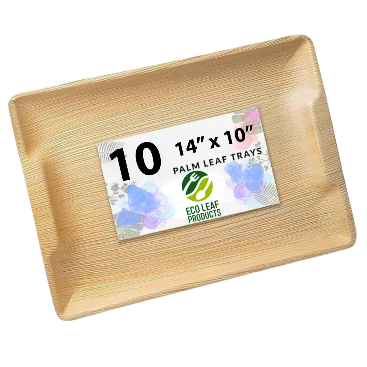 Sponsored Ad – ECO Leaf 10 Disposable Wooden Serving Trays, Large 14x10 inch (35x25cm), Like Bamboo Plates, Eco-Friendly, Biodegradable Heavy-Duty Platter for Starter, Wedding, Party & Picnic, Microwave & Oven Safe
