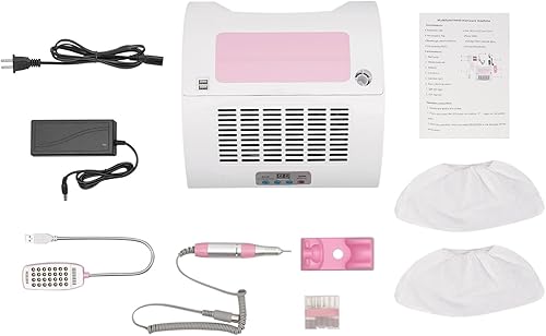 Miniatura 8 de Lámpara de uñas 5 en 1, colector de polvo de uñas con taladro de uñas y lámpara de escritorio LED, lámpara LED de uñas para esmalte de gel para