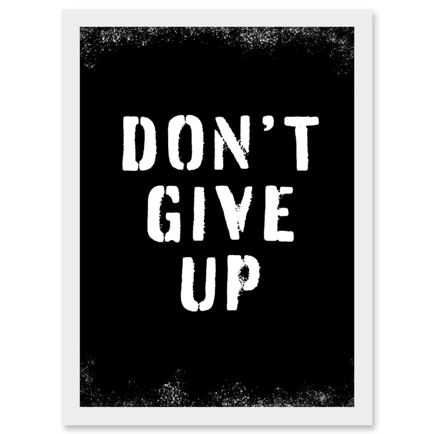 Artery8 Framed Wall Art Print A4 - Living Room Aesthetic Artwork - Gym Motivation - Don't Give Up