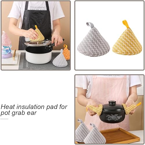 Miniatura 4 de 2 manoplas de horno de estilo japonés triángulos tapas antiquemaduras cubierta de tela para tapas de ollas cacerolas microondas y cocina