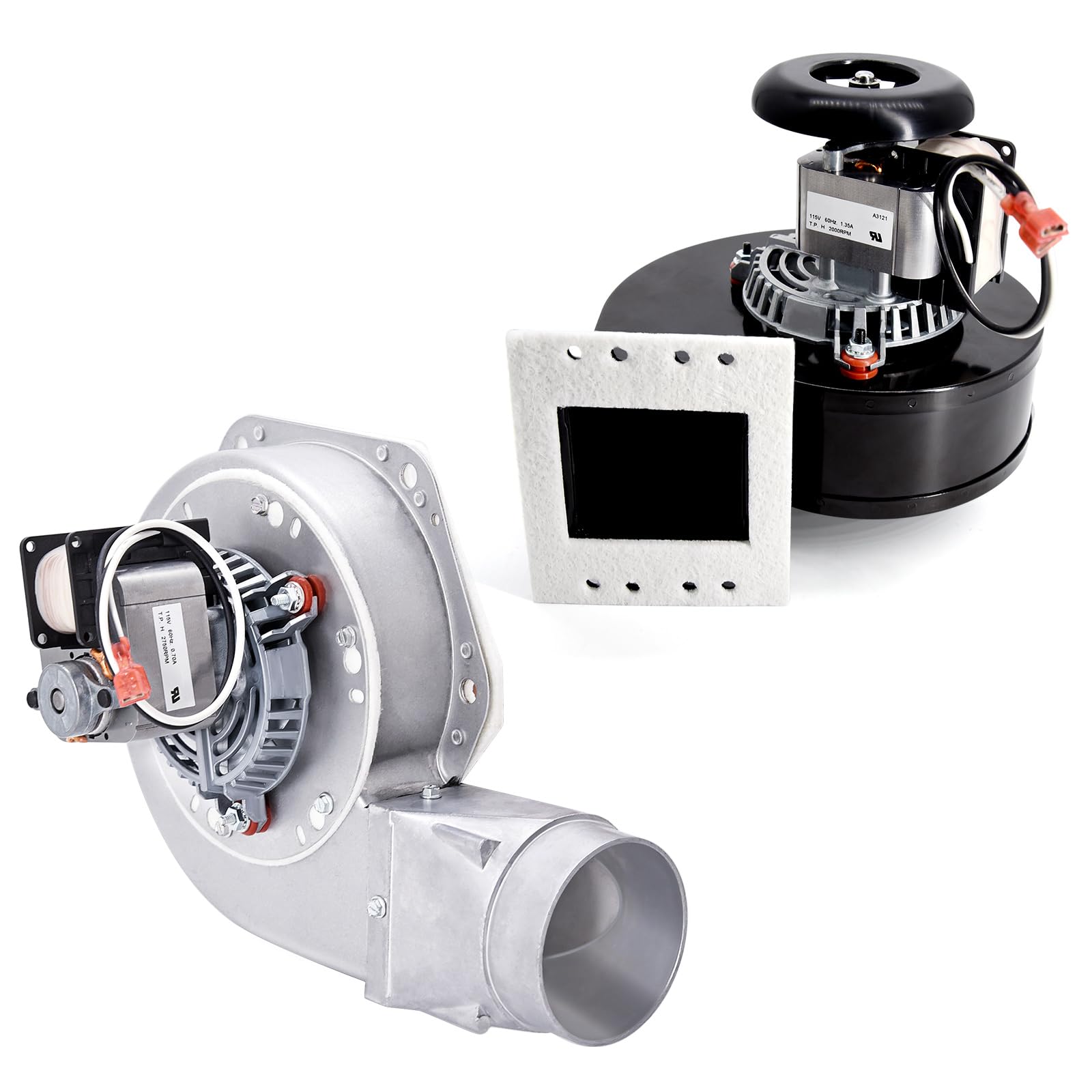 Criditpid Replacement 80473 Exhaust Blower &amp; 80472 80472A Distribution Blower Fan Kit for US Stove &amp; USSC American Harvest 6039 6041, King KP130, KP60, Ashley 5500 5500M 5500XL Pellet Stoves.