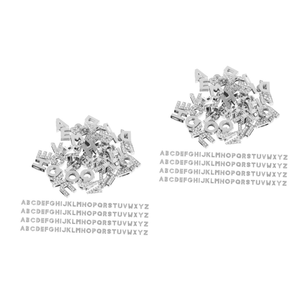 260 Piezas Abalorios Letras del Alfabeto A-z de 8 Mm, 130 Piezas Gemas de Imitación Brillantes para Pulsera Diy, Accesorios de Joyería y Manualidades Creativas
