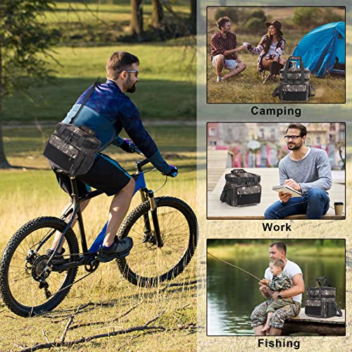 Holuxer Large Expandable Tactical Lunch Box For Men And Womens , Durable Insulated Leakproof Lunch Bag, Heavy Duty Cooler Bag For Work Outdoor Picnic Travel Office Adults, Black Camo, 15L'' #TOP6