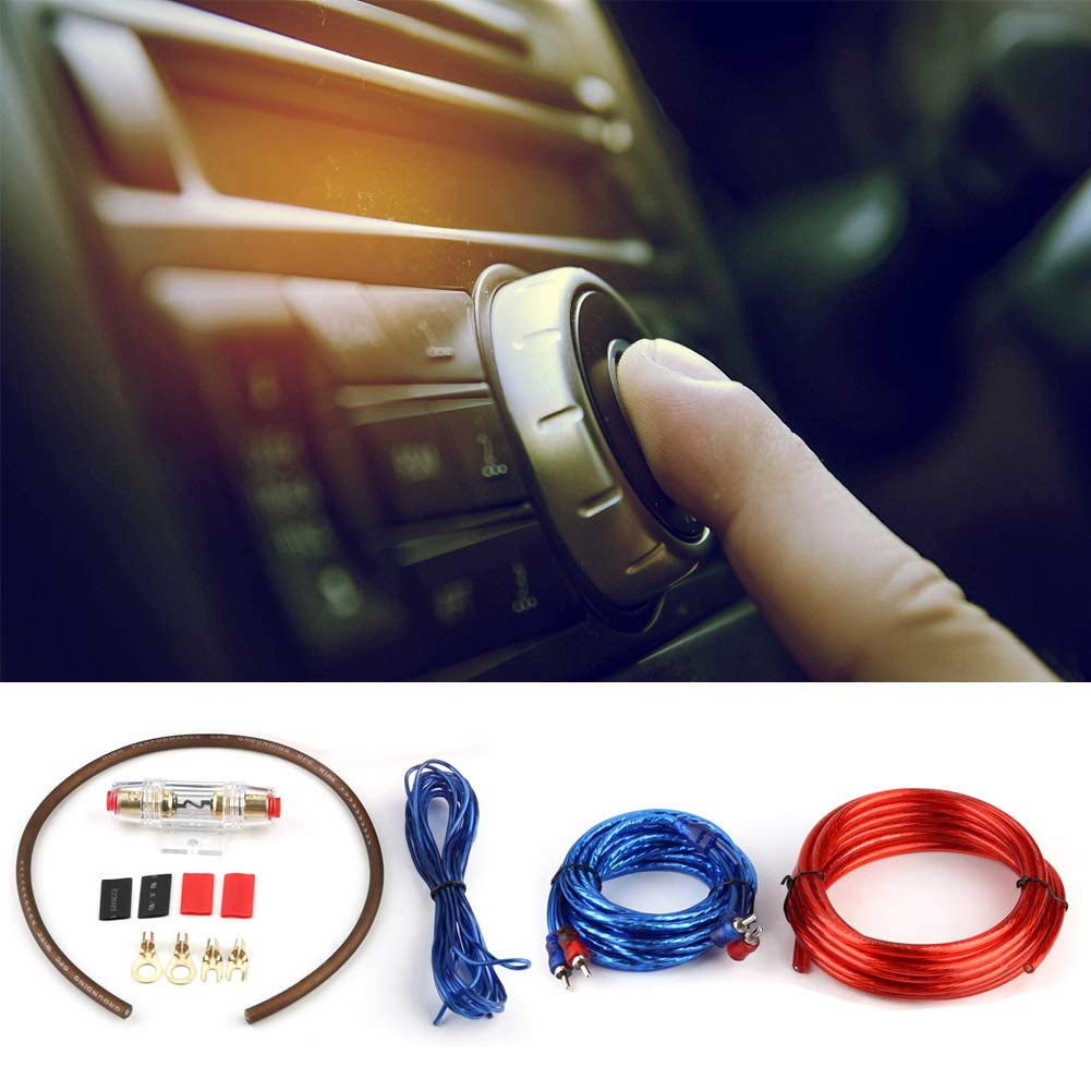 Car Subwoofer Amplifier Speaker Installation Wire Cable Kit mit Sicherung hochwertige Kabel für Verstärker und aktive Subwoofer verlustarme Übertragung oxidationsbeständige PVC Iso