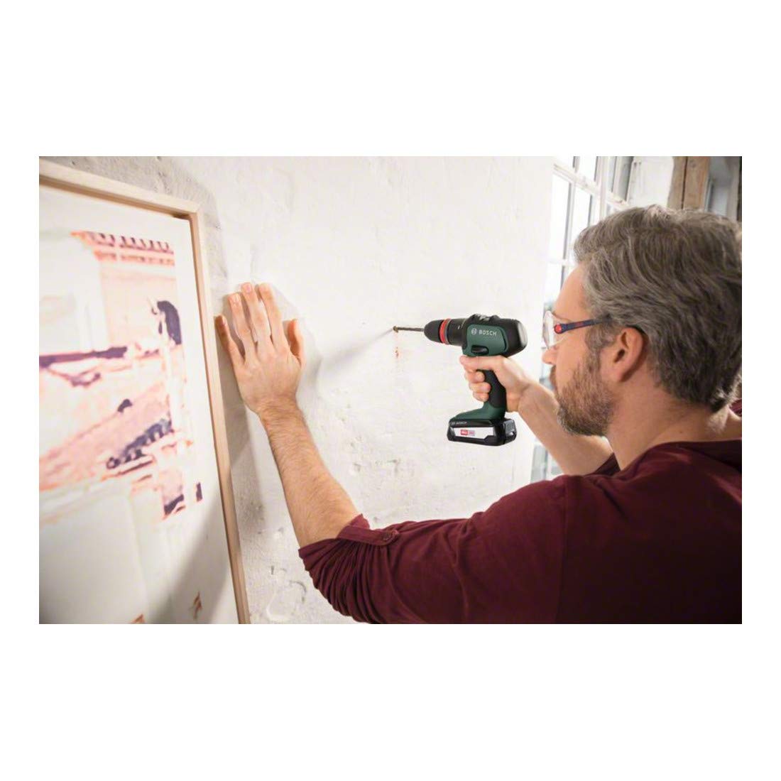 Bosch Trapano Battente-Avvitatore a Batteria AdvancedImpact 18, 1 Batteria, Sistema a 18 V, con Accessori, in Scatola di Cartone