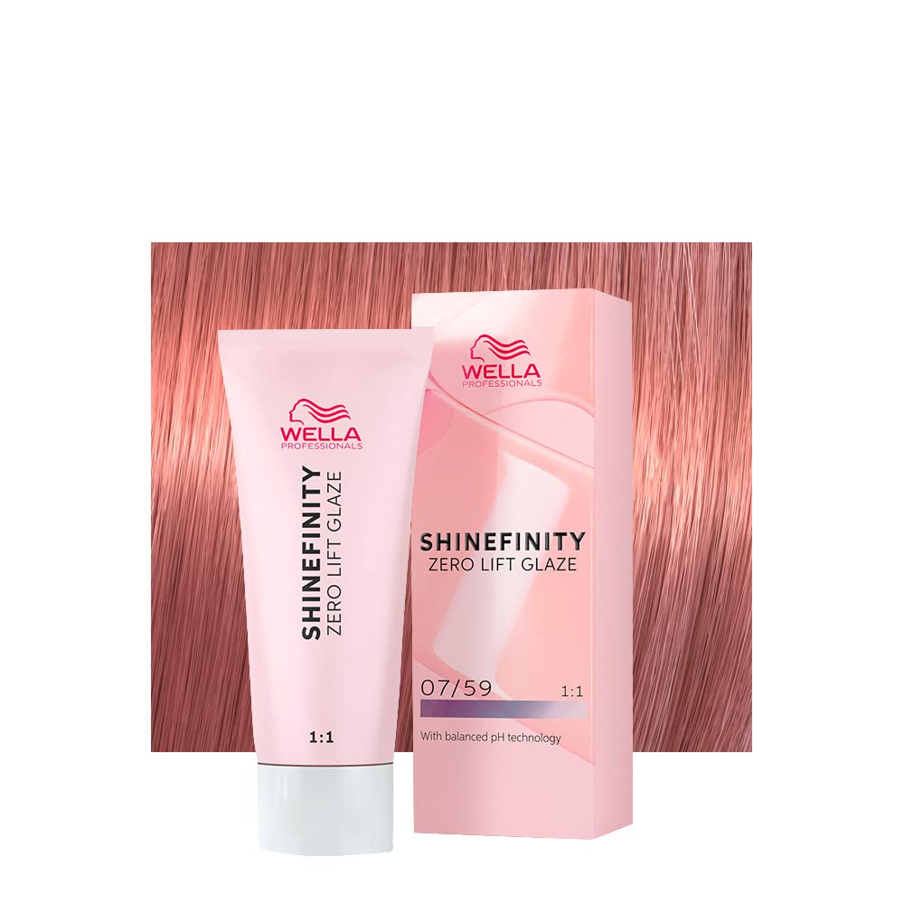 Wella Shinefinity Strawberry Wine 07/​59 Rubio Medio Cendrè Caoba 60ml - coloración demipermanente