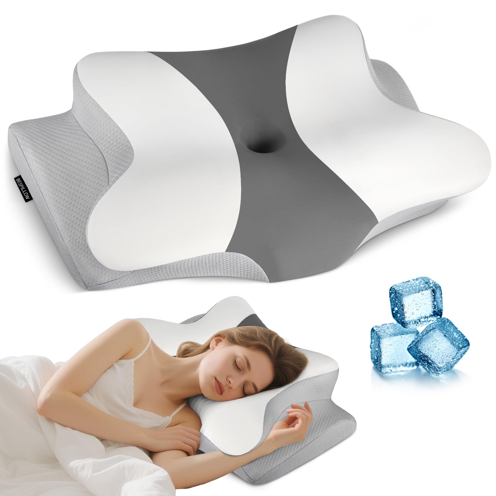 Amazon.com: Cervical Neck Pillow for Pain Relief - Ergonomic Side