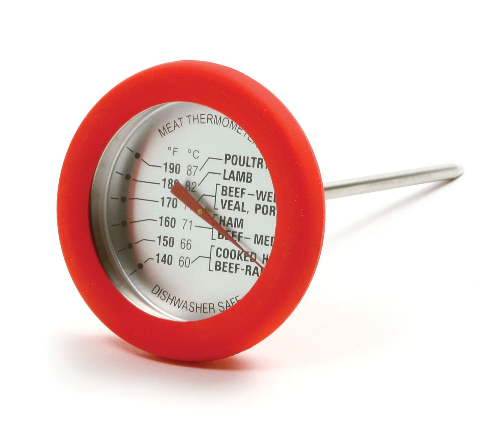 Thermomètre à viande en silicone rouge Norpro avec cadran protégé