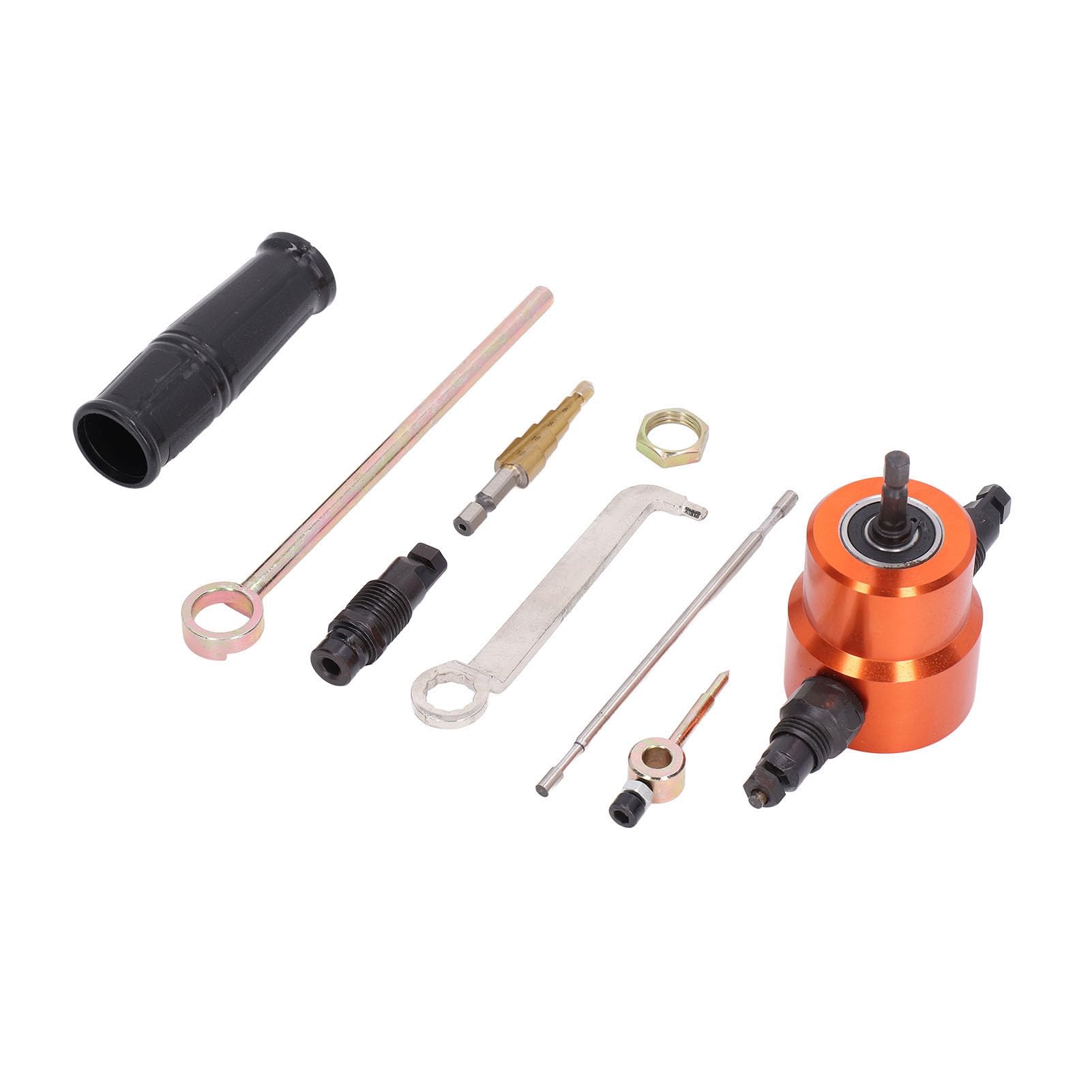 ViaGasaFamido Cortador de Doble Cabeza Herramienta Rotativa para Taladro Eléctrico, con 2 Cabezales de Corte para Corte Redondo y Recto, para Reparación de Automóviles, HVAC, Hierro,