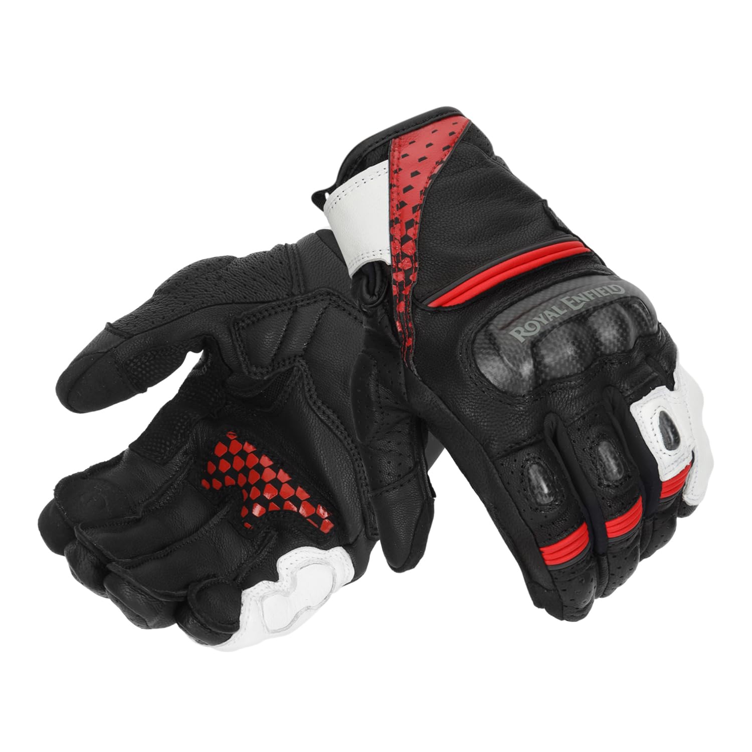 Royal Enfield VAMOS V2 RIDING GLOVES RED M 21CM | CE Protection | Material: LEATHER-image-26
