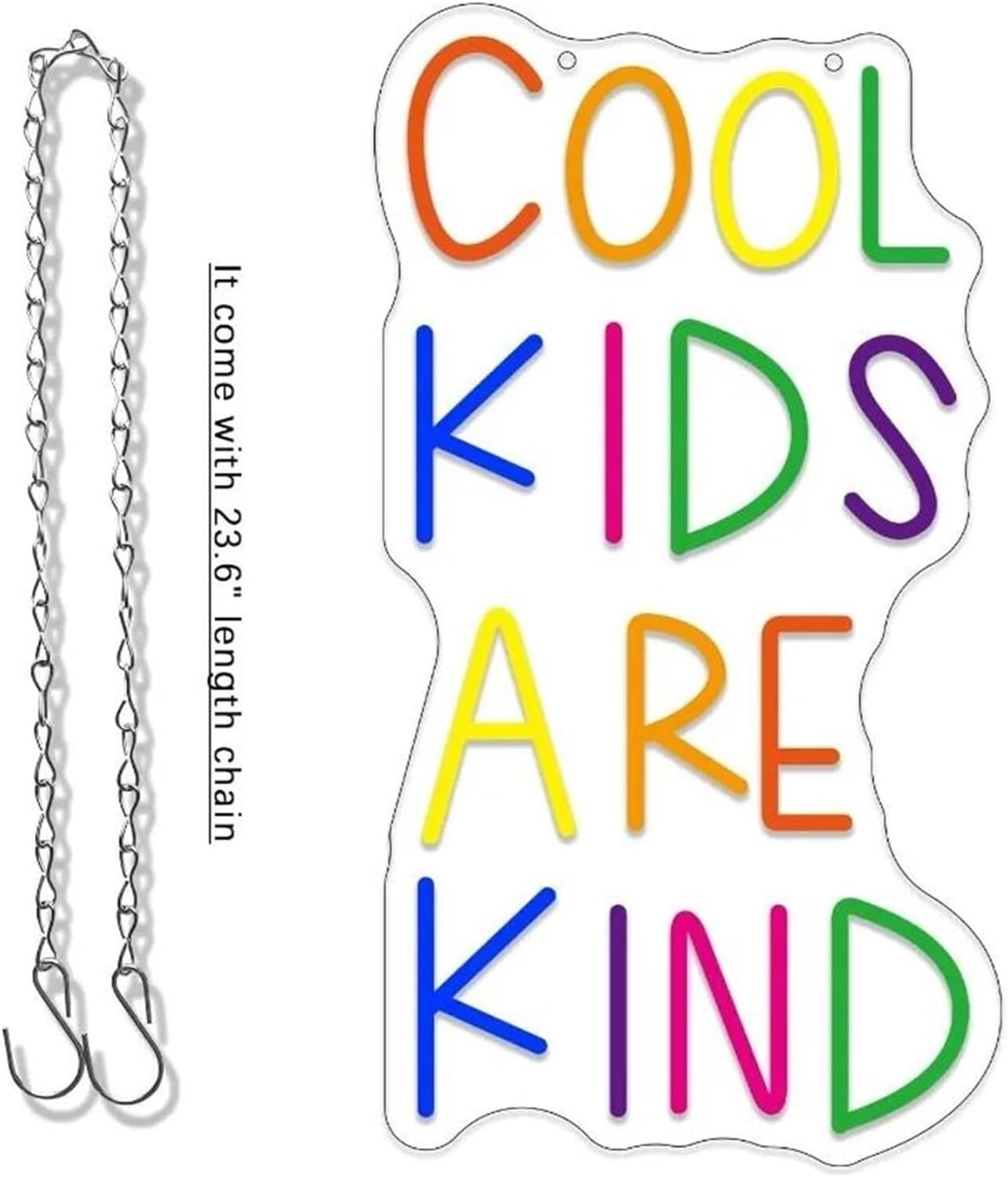Insegna al neon COOL KIDS ARE KIND per decorazioni murali, insegne dimmerabili 23 cm × 42