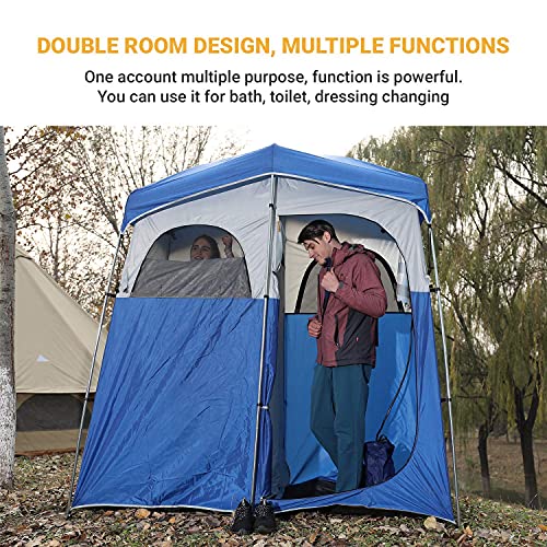 Kingcamp 2 Room Oversize Space Privacy Shower Tent With 5 Gallon Camping Shower Bag For Outdoor Camping Traveling Premium Camp Spa Warm Shower & Clean #TOP7