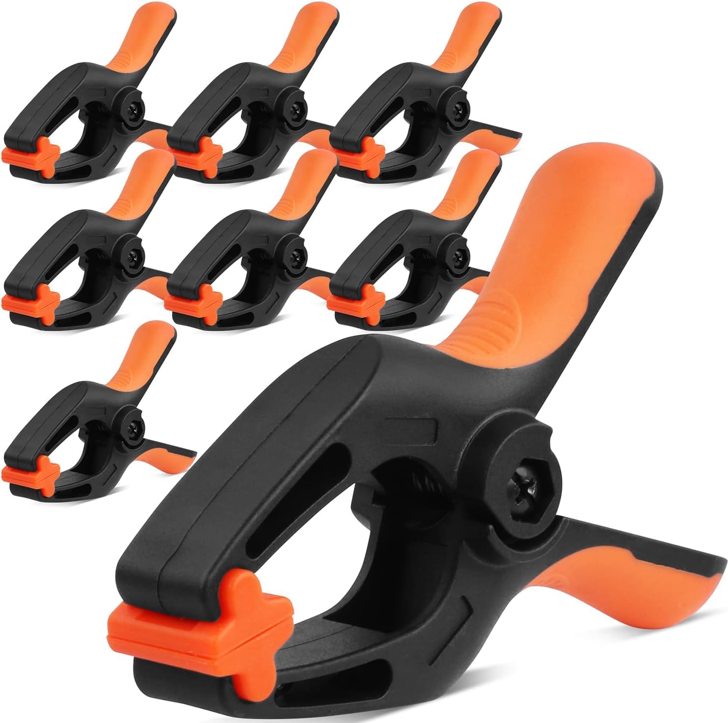 HORUSDY 8-Pack Spring Clamps Heavy Duty, 5-inch Large Plastic Clamps for Crafts with 2-3/8Inch Jaw Opening for DIY Gluing