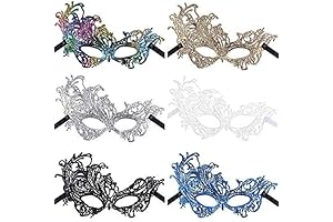 6-Piece Mardi Gras Masquerade Mask Set