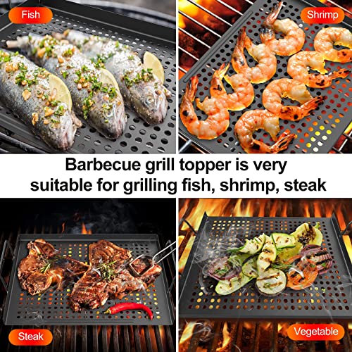 image for Coisien Grill Basket, Nonstick Grilling Pan, Grill Topper with Holes &