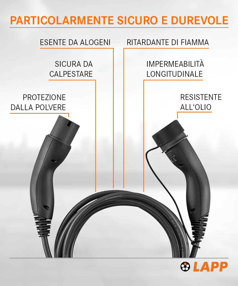 LAPP MOBILITY Ladekabel Typ 2, bis zu 22 kW, 5 m, schwarz (61781)