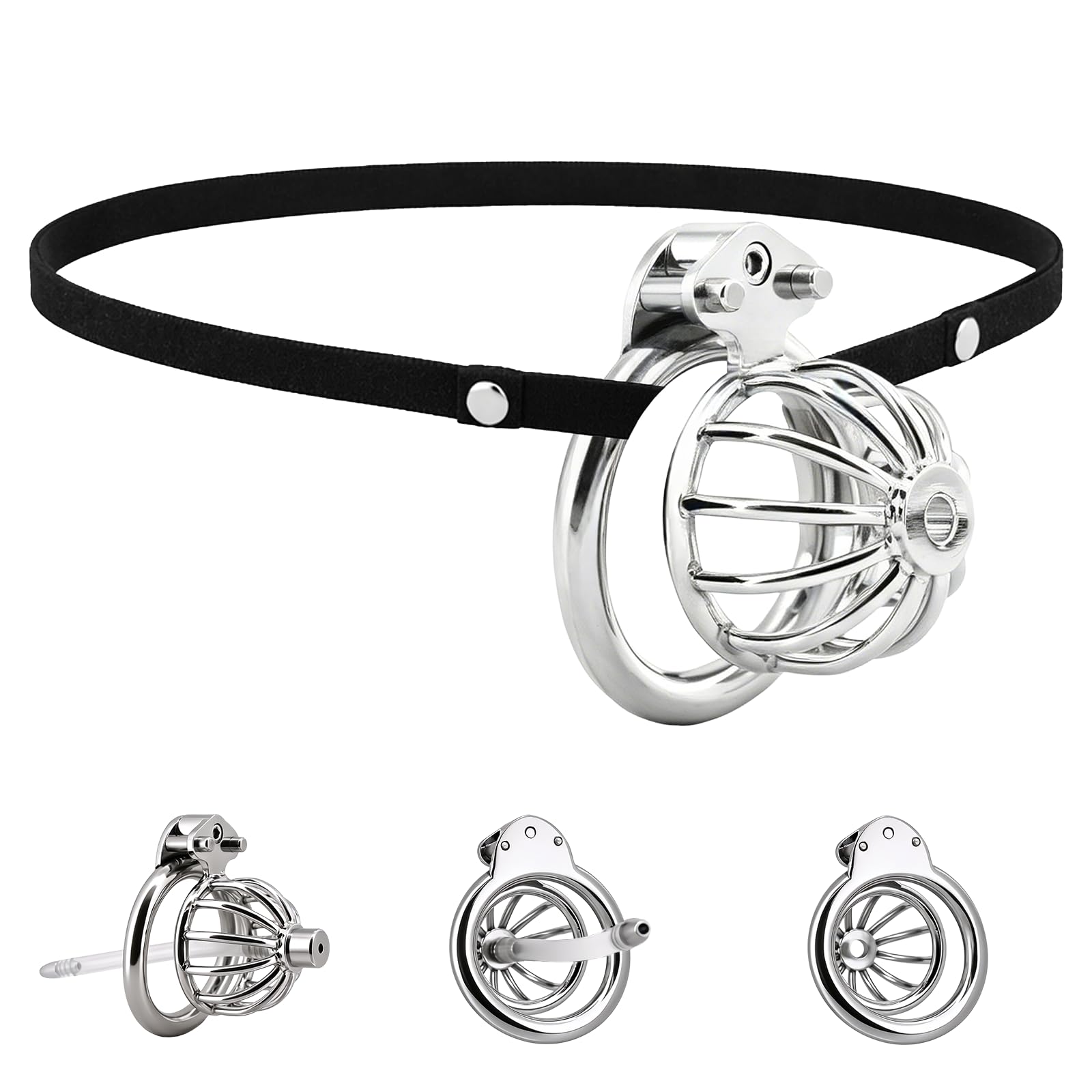 Metal Chastity Cage, 2IN1 Male Chastity Device Cock Cage BDSM Adult Sex Toy (40mm/1.57in)