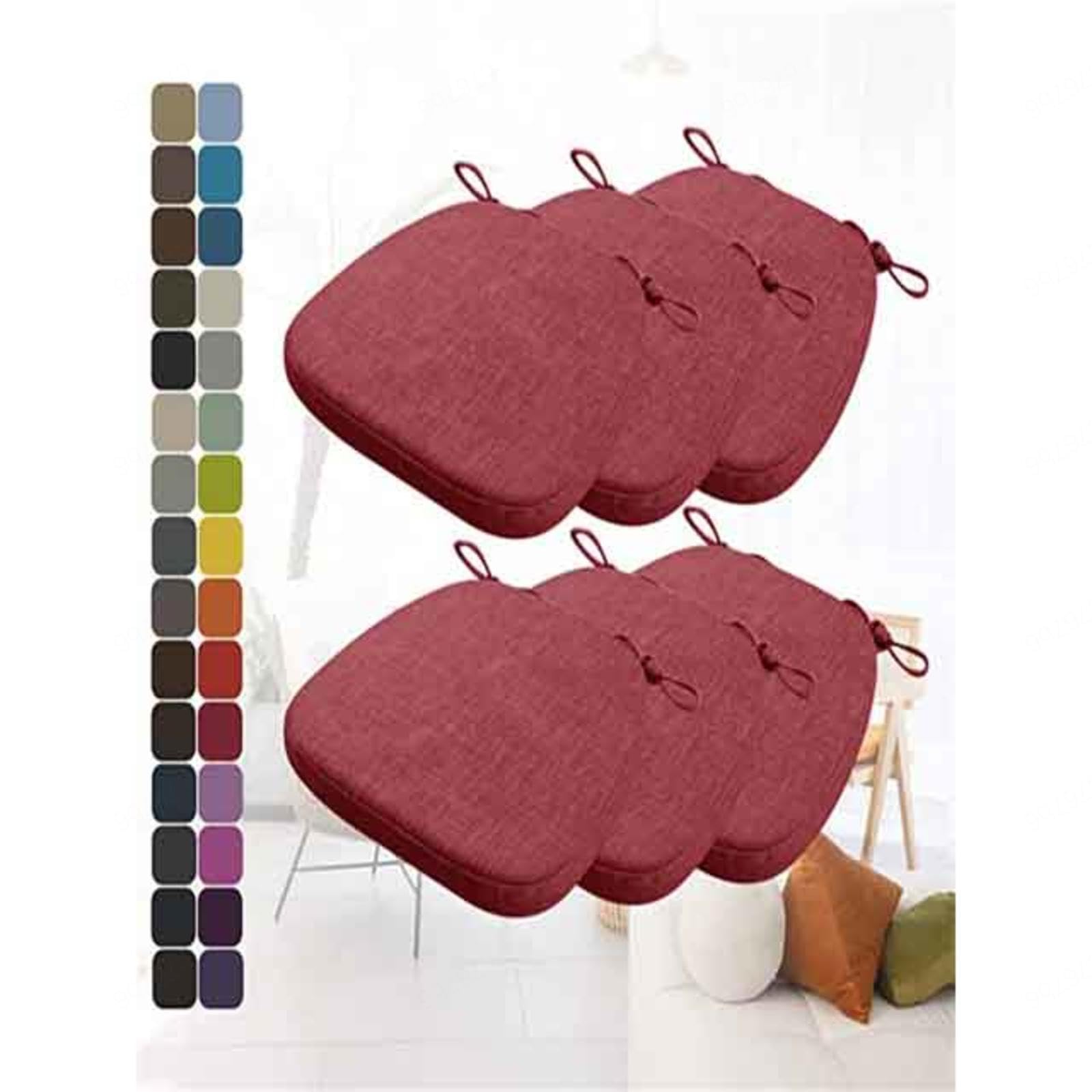 Coussin de chaise de jardin respirant contre la chaleur | Lot de 6 housses lavables