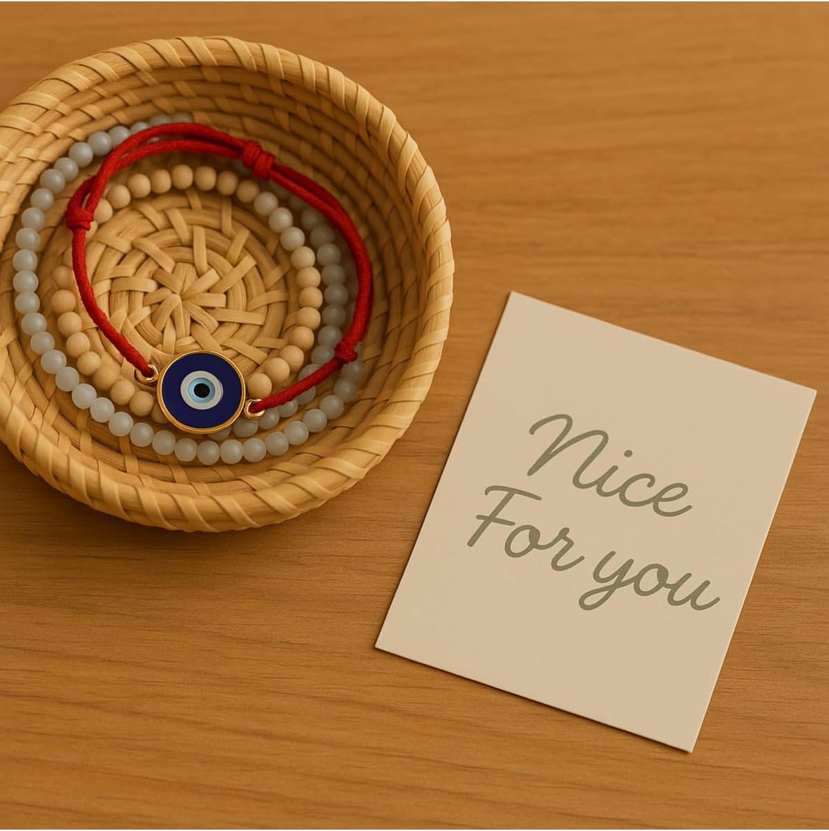 Red String Gold Frame Evil Eye Charm Bracelet – Adjustable Unisex Design, Real Glass Beads, Protection & Energy Symbol - Image 5