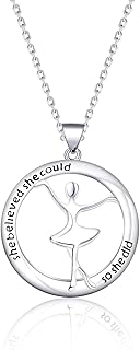 Dance Necklace Ballet Dance Girl Necklace Ballerina Gift She Believed She Could So She Did Dance Inspirational Gifts for Dancer Dance Instructor Dance Teacher Dance Team