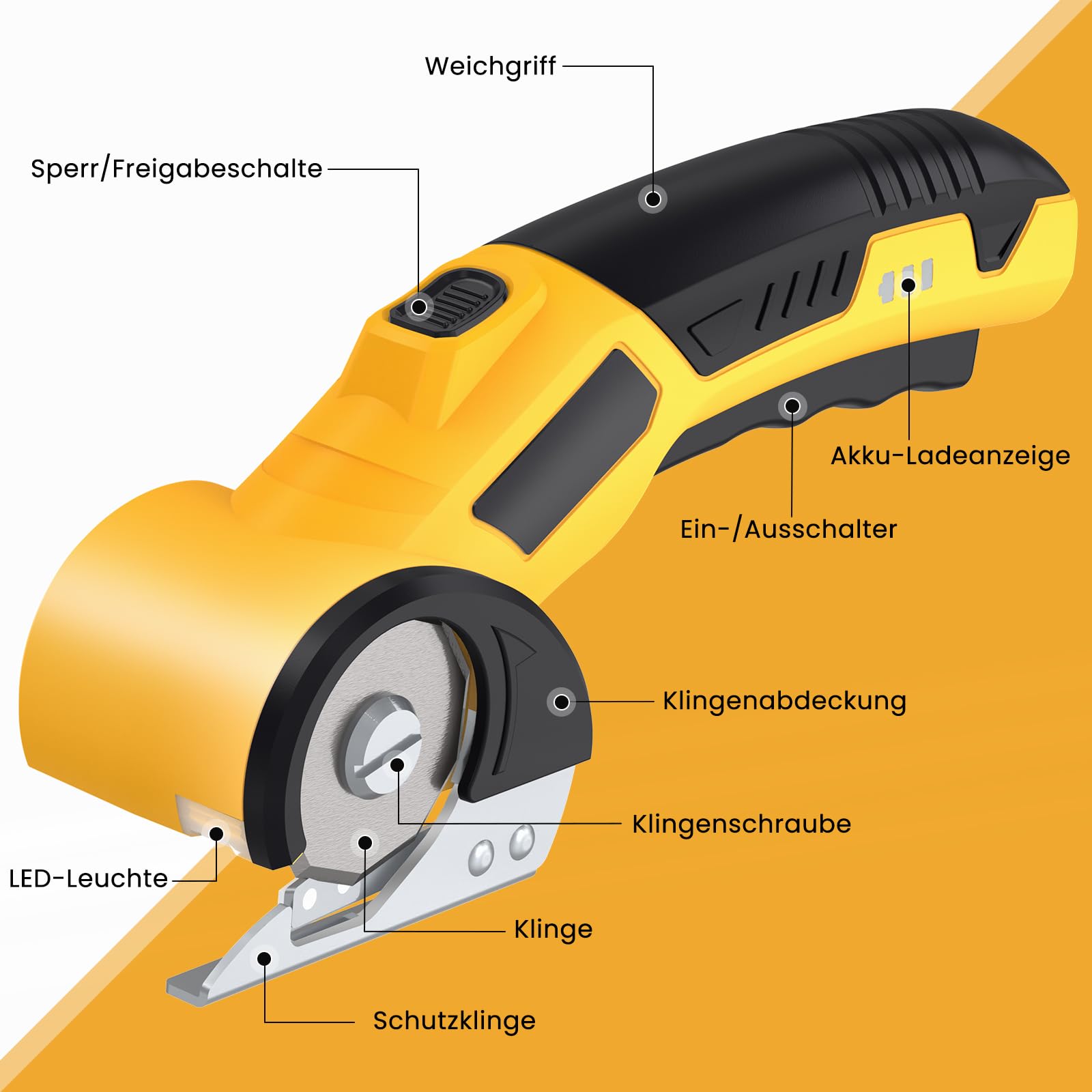 Longzhuo Elektrische kartonnen schaar met veiligheidsschakelaar, lichte accuschaar met 240 slagen per minuut voor leer, karton, tapijt, vilt, comfortabele elektrische schaar voor nauwkeurig snijden Longzhuo Elektrische kartonnen schaar met veiligheidsschakelaar, lichte accuschaar met 240 slagen per minuut voor leer, karton, tapijt, vilt, comfortabele elektrische schaar voor nauwkeurig snijden