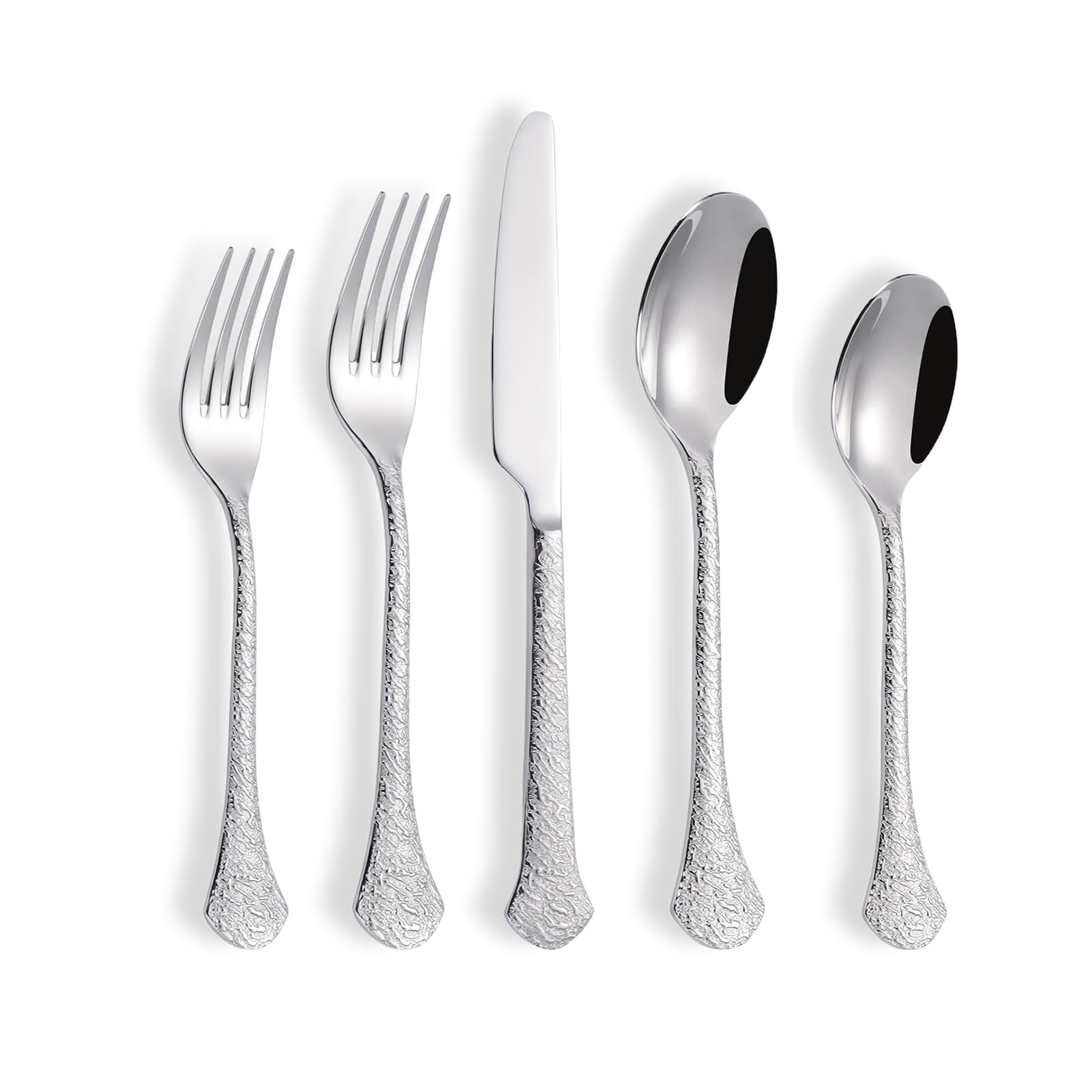 Luxus Besteckset Besteck Set, 18/10 Edelstahl, Spiegel Poliert, Messer Gabel Löffel Enthalten Elegant Gesund Langlebig Geschirr Für Zuhause, Hotel, Restaurant, Neues Haus (Set C,20pcs)
