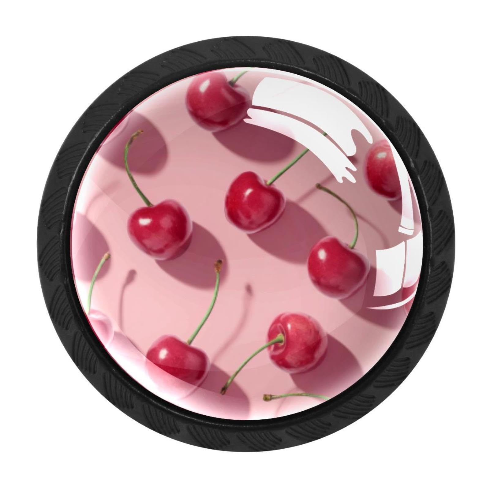 Chenzzzz Multicolored 03 4 Pack Pink Cherry Patter (3) Kitchen Cabinet Knobs Drawer Knobs Dresser Knobs Matte Black Zinc Knobs Drawer Pulls Door Knobs Dresser Drawer Handles Knobs For Dresser Drawers