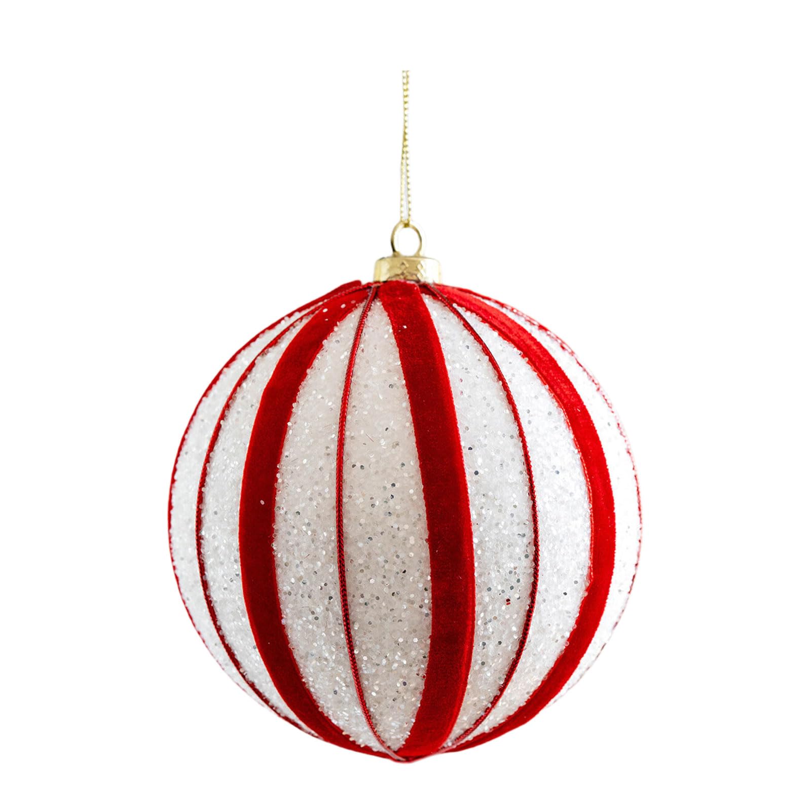 carotoe Red and White Christmas Foam Ball Shatterproof Decorative Holiday Decoration for Indoor Outdoor Use Red White Foam Christmas Ball