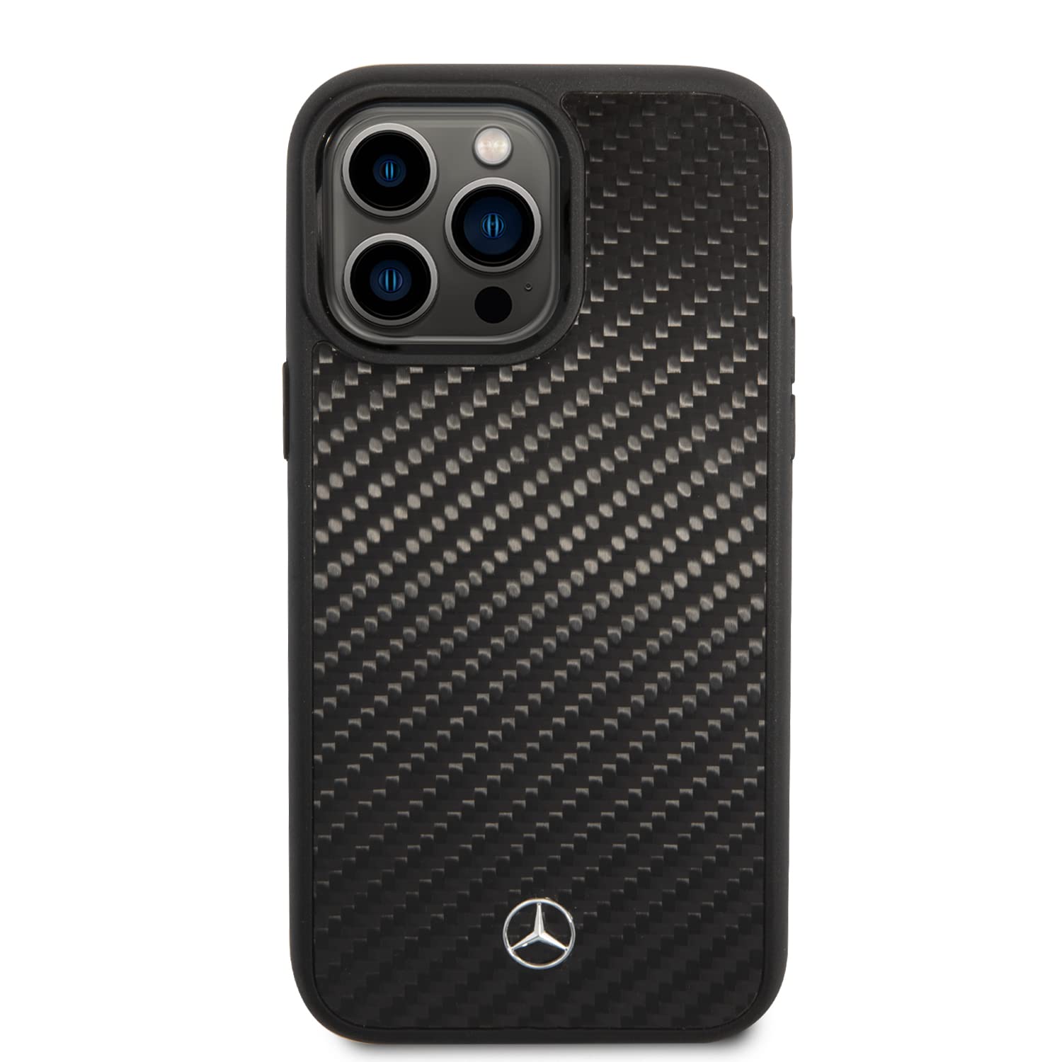 CG Mobile Mercedes-Benz Handyhülle Für IPhone 16 Pro Max – MagSafe Kompatibel, Blue Line Leder-Design, Stoßfest, Schwarz
