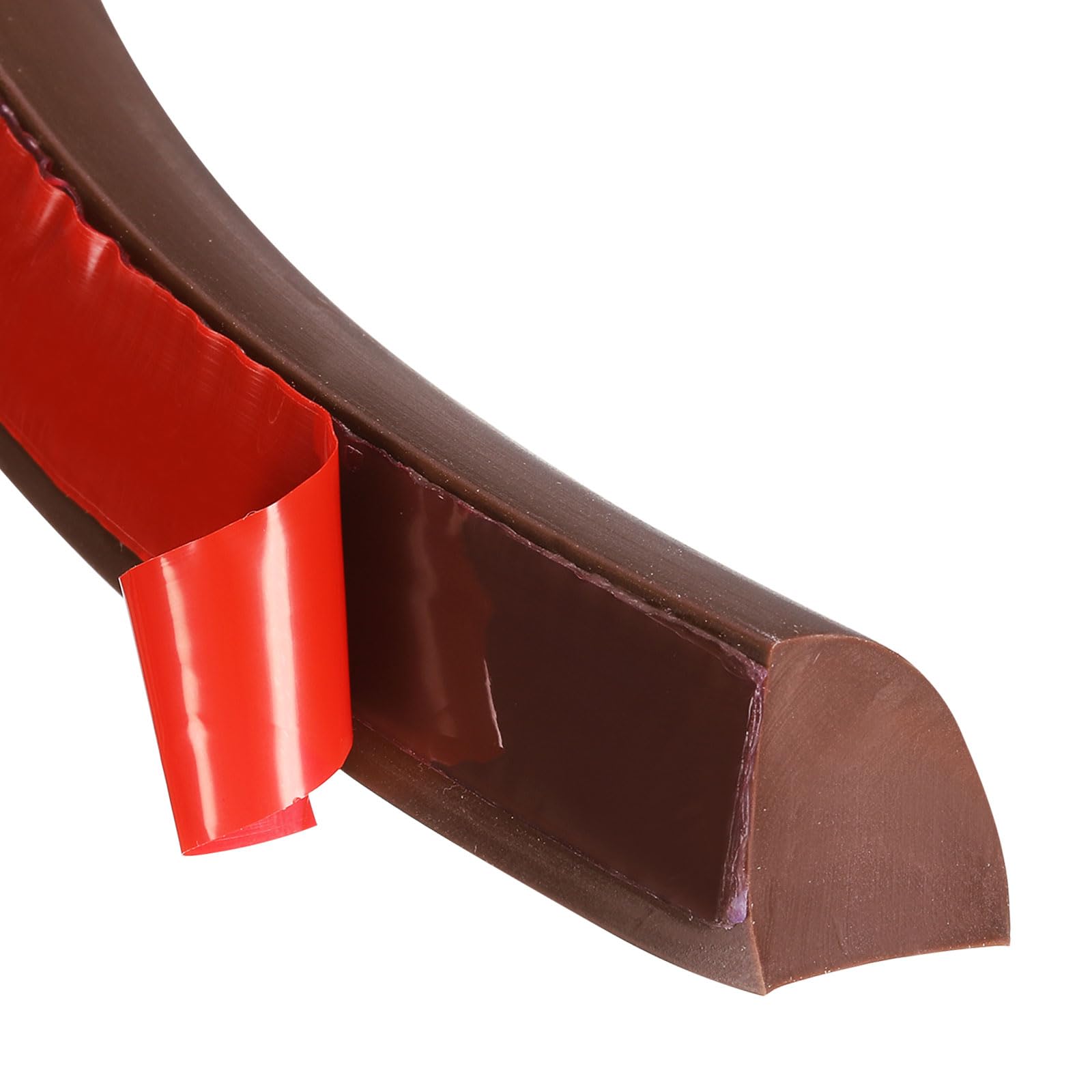 sourcing map Flexible Quarter Round Molding Wall Trim 0.7" x 0.86" x 155" Single Peel and Stick Bendable Rubber Edge Moulded Trim Strip for Corner Ceiling Floor Bathroom Countertop, Coffee โ image 1