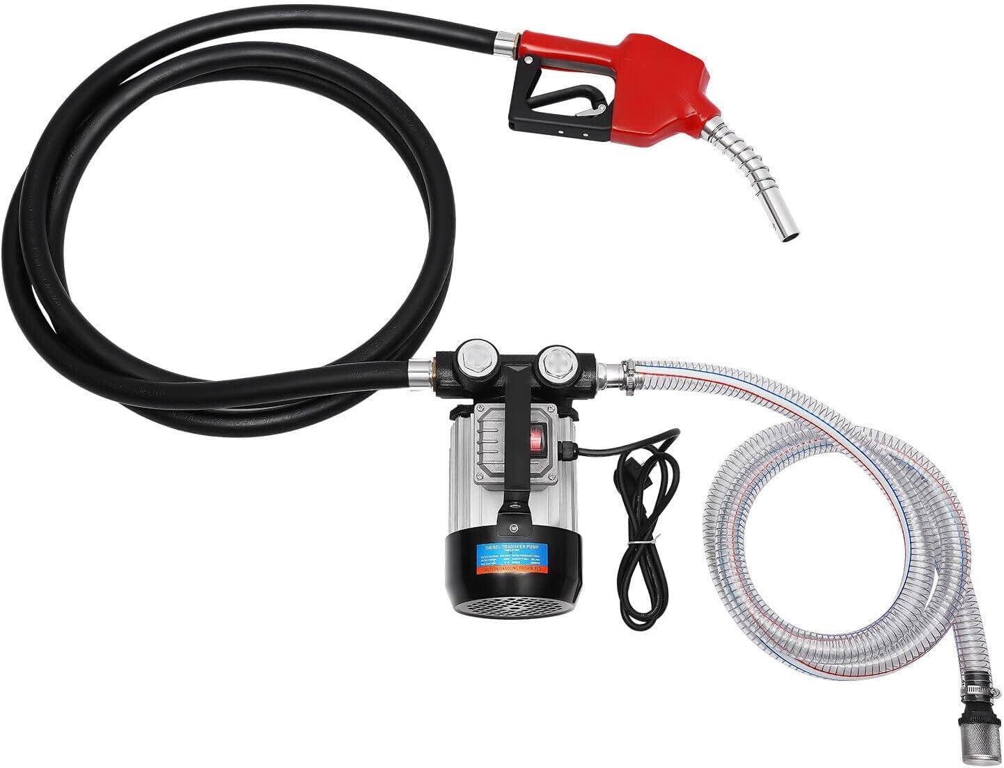Bomba Autocebante Diésel Gasóleo 230V 550W 60 l/min | Bomba de Aceite Diesel, Bomba de Transferencia Eléctrica, Con Pistola de Combustible, Con Manguera, Bomba de Aspiración