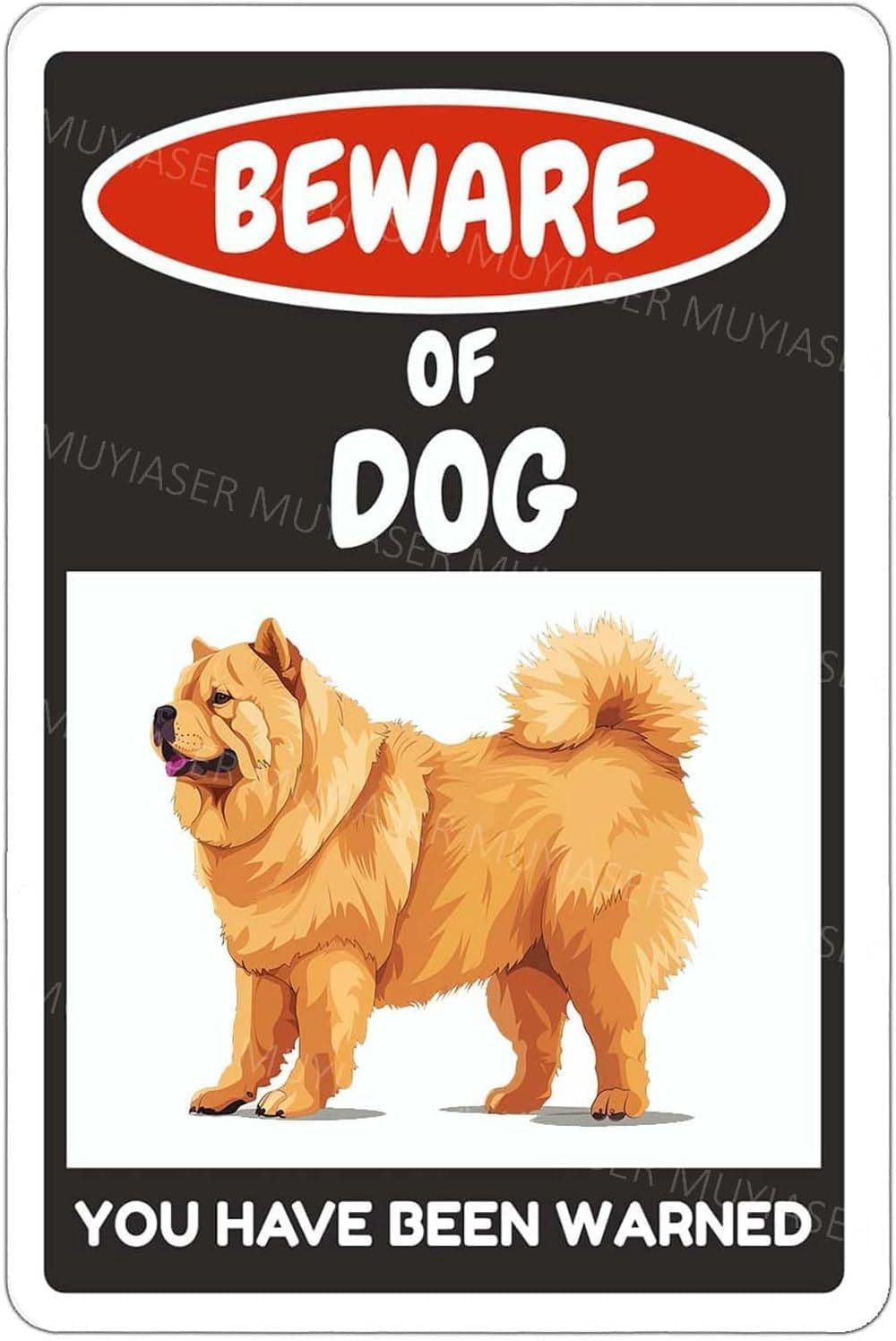 (2-Pack) Metal Tin Sign Beware Of Dog Sign Chow Chow You Have Been Warned Signs Door Sign Warning Sign For Fence Gate Yard Home Wall Decor 8x12 Inch