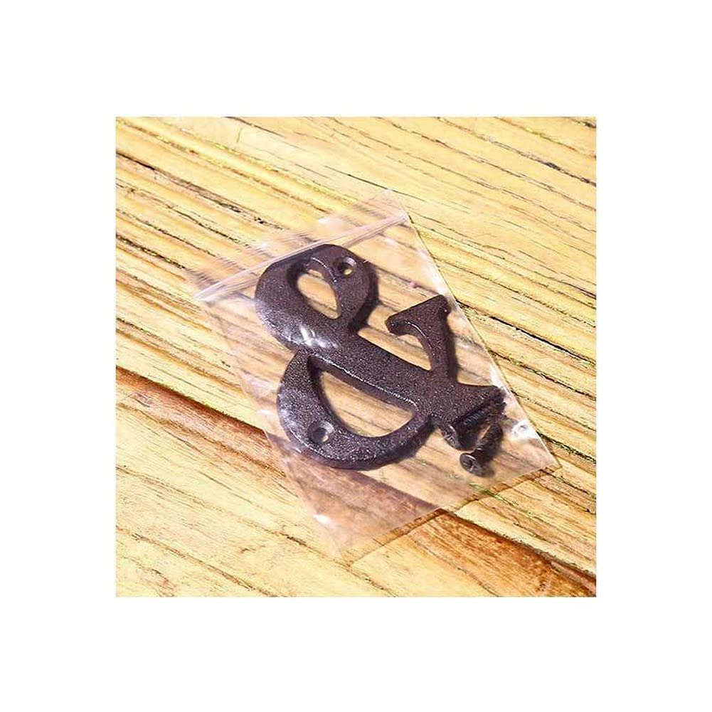 ausuky 1x Placa de Hierro Forjado Negro Envejecido para Puerta de Casa y Garaje, Letras Alfabeto y Números (E)