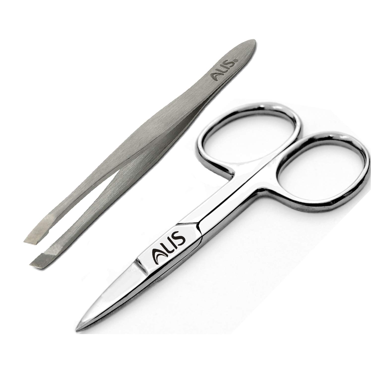 Alis Slant Tip Tweezer & Scissor, Precision for Moustache Beard Eyebrow Nose Hair Trimming & Scissor for Upper Lip Eyebrows (B08K8VVCH5) Amazon Price History, Amazon Price Tracker