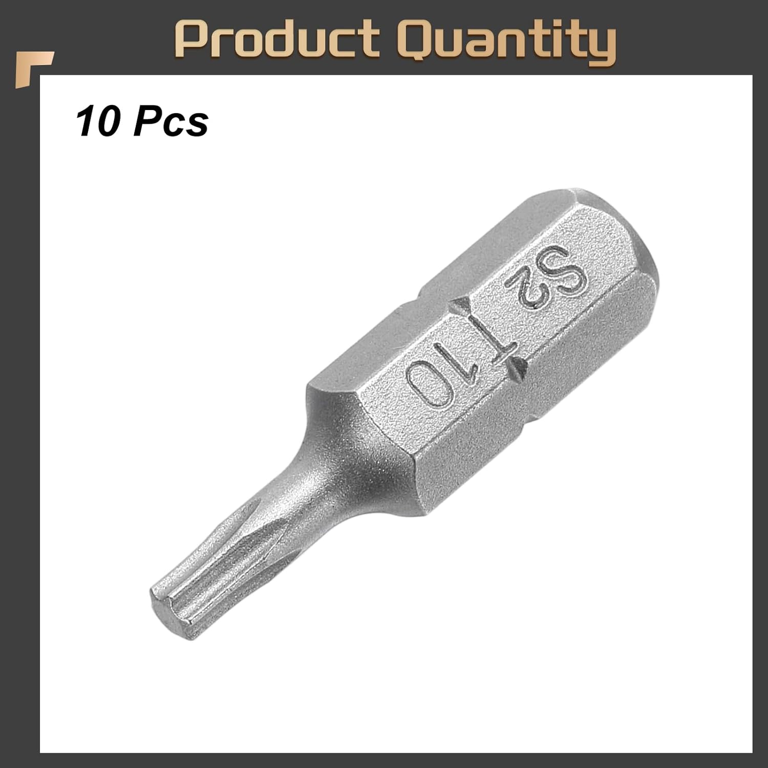 HARFINGTON 10pcs Torx Screwdriver Bit 1/4" Hex Shank T10 Head 1" Length S2 Steel 6 Point Security Drill Bits for Repair Work Electric Screw Driver