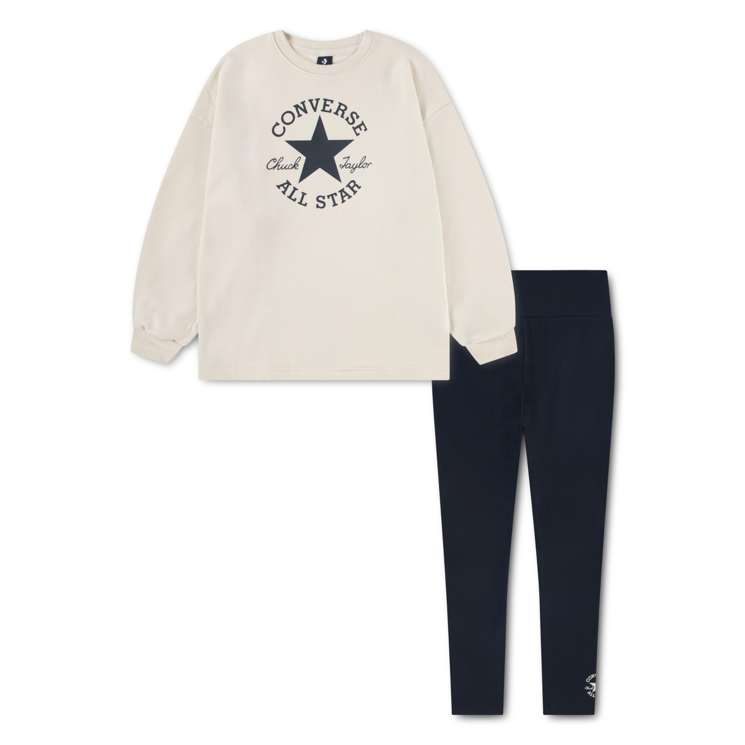 Converse Graphic Crewneck Sweatshirt And Legging Set Conjunto Niñas