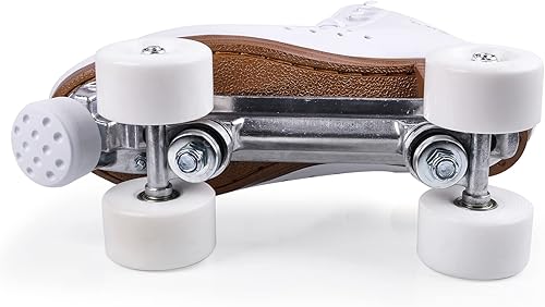 Miniatura 7 de PAPAISON Patines de ruedas para mujeres y hombres de lujo de 2 capas de cuero de microfibra de doble fila patines clásicos para niñas patines