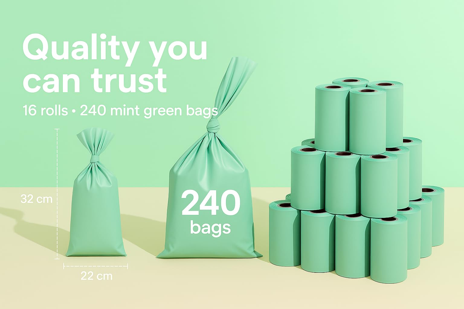 Flamingo Worki na odchody Basic – pastelowy róż, 240 sztuk | higieniczne i stylowe worki na odchody dla psów do podróży