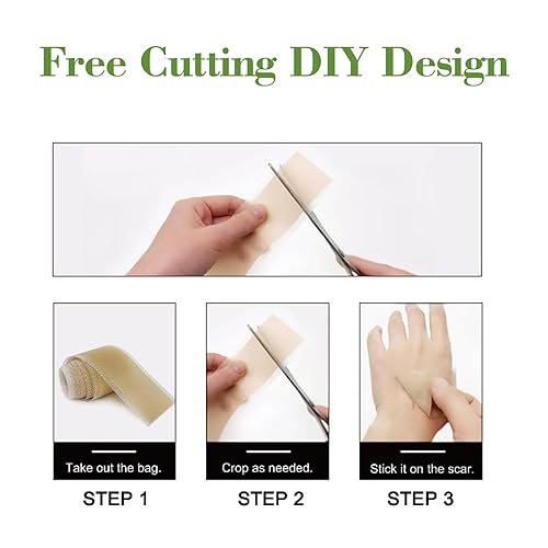Miniatura 4 de Hojas de silicona para cicatrices de cara, 1.6 x 120 pulgadas, tiras de cinta de colágeno para cicatrices de 9.8 ft, hojas de silicona de grado