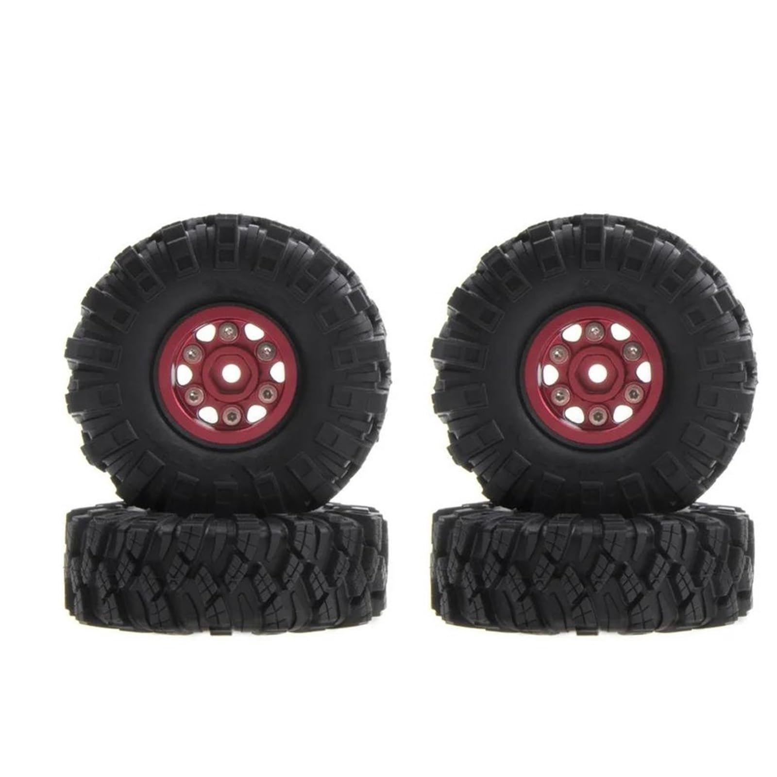 RC Pneus Jante Compatible avec SCX24 pour AX24 pour TRX4M pour FCX24 1/24 RC Voiture sur Chenilles 4 Pièces 62x21mm 1.0 Pouces Jeu De Pneus De Jante De Roue À Billes en Métal