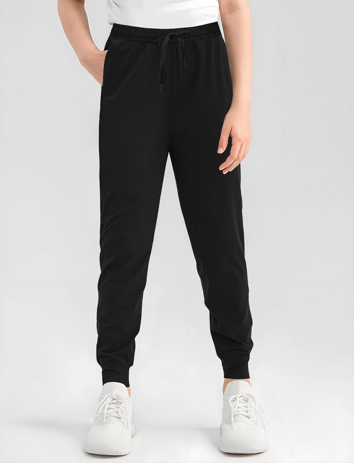 VOGRYE 3 Pack: Girls' Dry-Fit Jogger Sweatpants Soft Active Athletic Kids Joggers with Pockets & Drawstring - Image 3