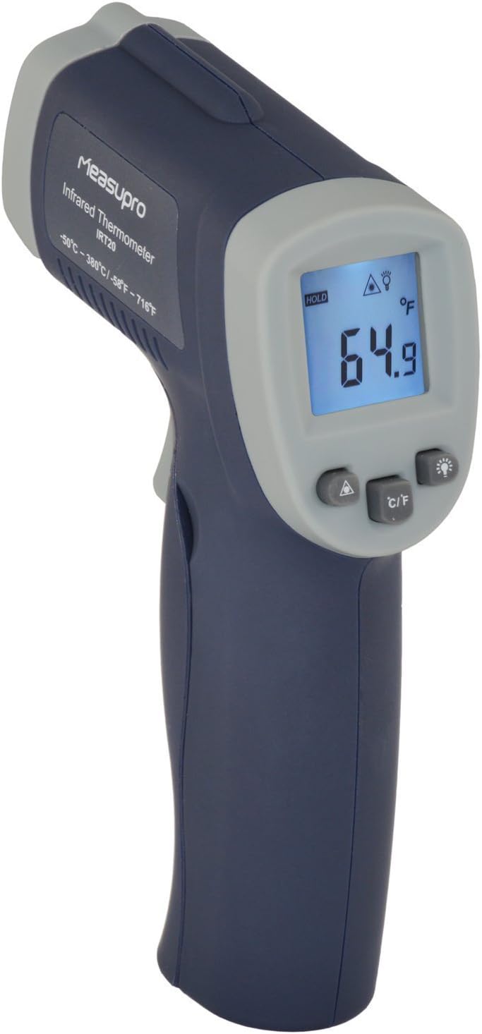 Laser Infared Digital Instant Read Thermometer, Blue and Grey